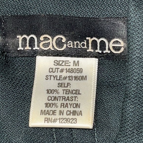 Mac and me Green Flowy zip JACKET office peplum ruffle pockets roll tab sleeves - Picture 2 of 14